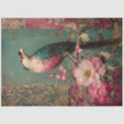 Oriental Garden Bird & Floral Collage Art