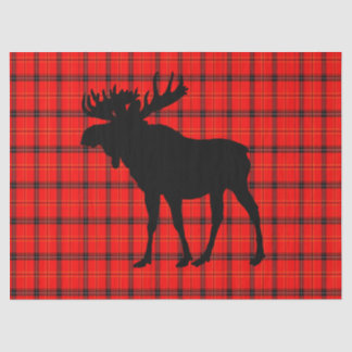 Papier Mousseline Orignaux rouges de plaid