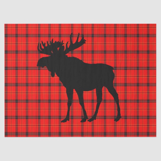 Papier Mousseline Orignaux rouges de plaid (Recto)