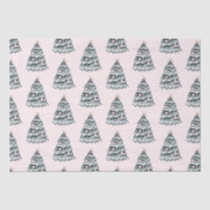 Papier Mousseline Ornement d'arbre de Noël rose vif