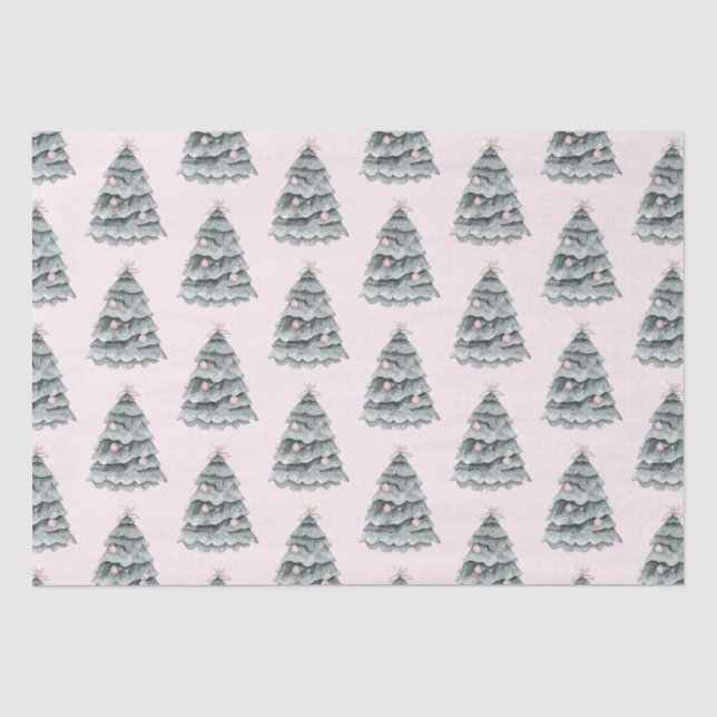 Papier Mousseline Ornement d'arbre de Noël rose vif (Recto)