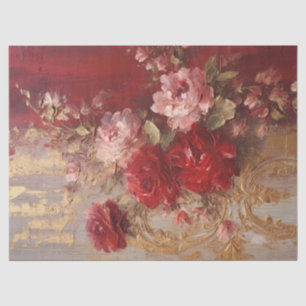 Papier Mousseline Ornement vintage en or rose bordeaux et roux