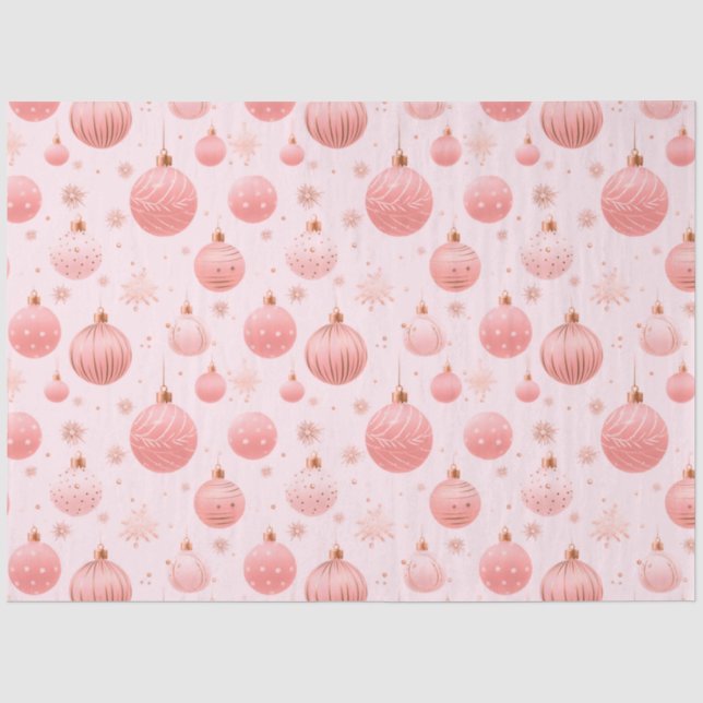 Papier Mousseline Ornements de Noël roses Snowflakes Noël (Recto)