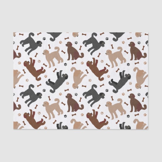 Papier Mousseline Os et pattes de nouilles de Labradoodle (Recto)