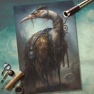 Papier Mousseline Ostrich Steampunk 2 papier découpage
