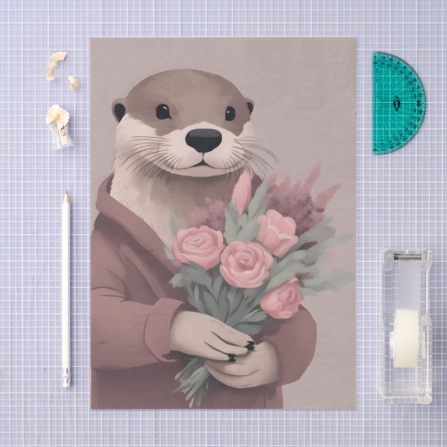 Papier Mousseline Otter avec découpage Fleurs (Artisanat)