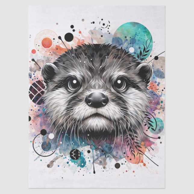 Papier Mousseline Otter Face Multicolor (Recto)