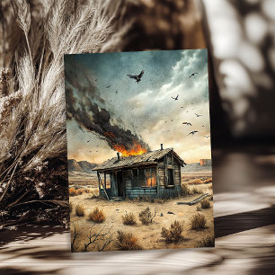 Papier Mousseline Ouest sauvage ouest petite maison en bois dans la