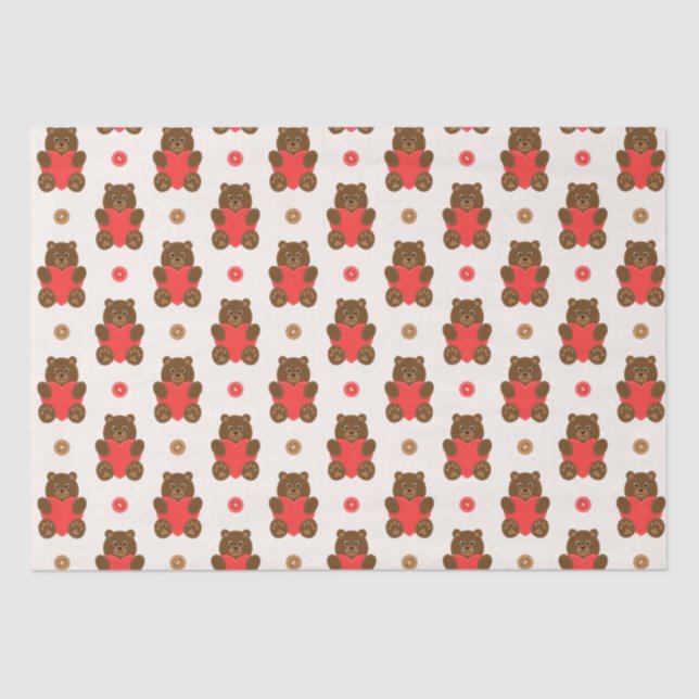 Papier Mousseline Ours d'amour (Recto)