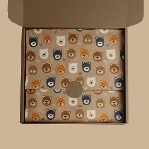 Papier Mousseline Ours des bois mignons enfants