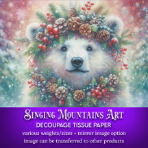 Ours Polaire De Noël Avec Découpage Holly & Pine