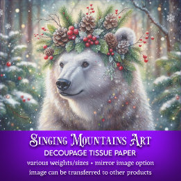 Papier Mousseline Ours Polaire D'Hiver Avec Découpage À Couronne Hol