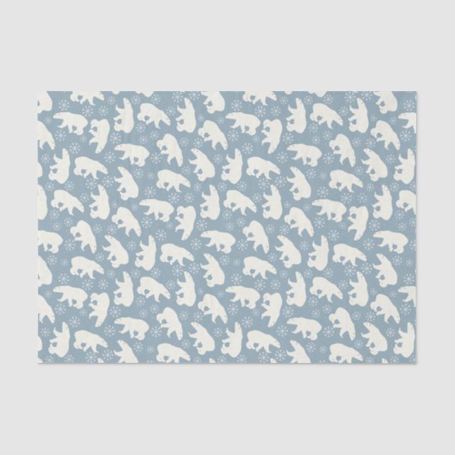 Papier Mousseline Ours polaires d'hiver sans couture motif + vos idé (Recto)