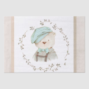 Papier Mousseline Ours Teddy Mignonne Whimsy Adorable Main simple ti