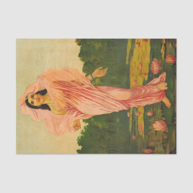 Papier Mousseline Padmini by Raja Ravi Varma (Recto)