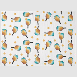Papier Mousseline Pagaies de Pickleball Retro et Motif de Ball