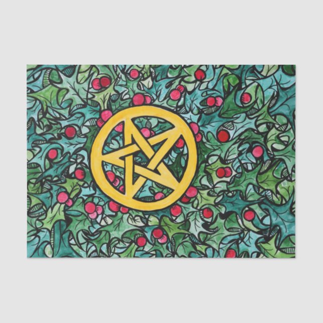Papier Mousseline Pagan Yule Pentagram (Recto)