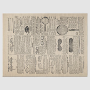 Papier Mousseline Page Découpage du catalogue de lunettes vintages