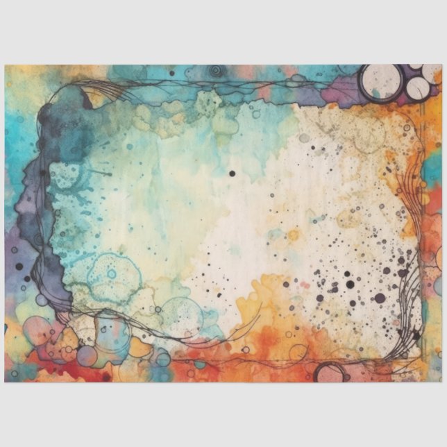 Papier Mousseline Page Fractionnements orange, Turquoise, couleur d' (Recto)