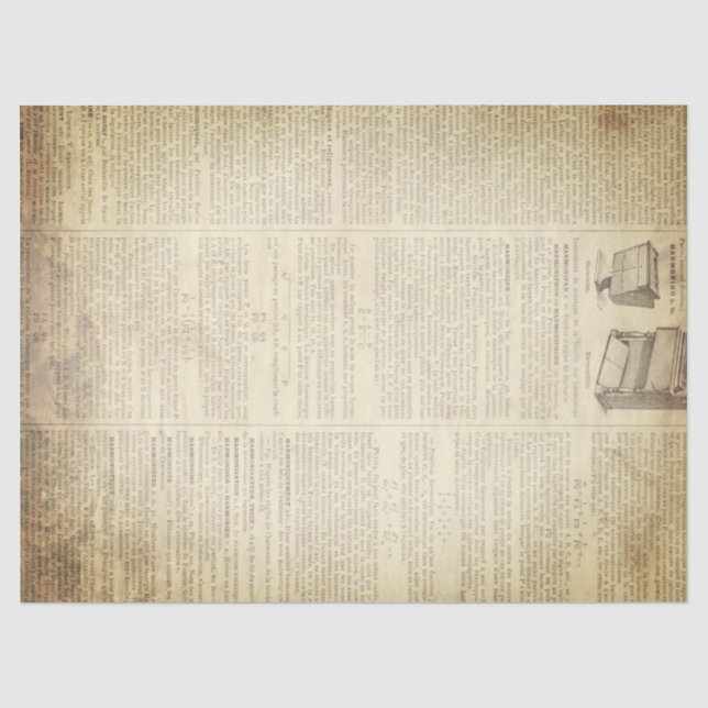 Papier Mousseline Page française grunge de dictionnaire (Recto)