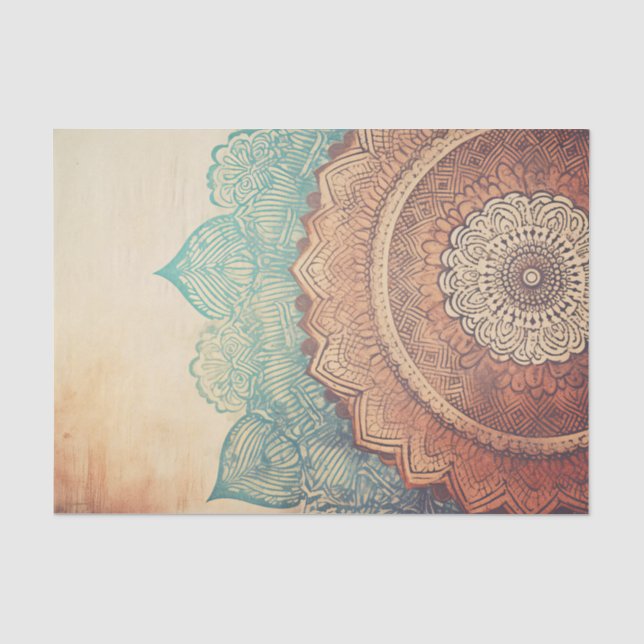 Papier Mousseline Page Tissu Mandala vintage (Recto)