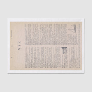 Papier Mousseline Page vintage du dictionnaire XYZ à partir du livre