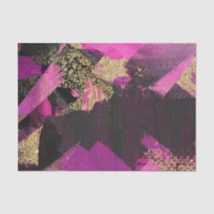 Papier Mousseline Pailleté Or Noir Rose Pinceau Moderne Glam Grunge
