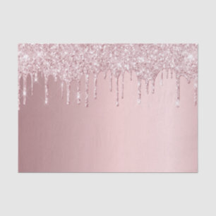 Papier Mousseline Pailleté rose blush gouttes girly scintillement 