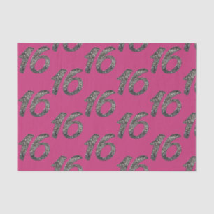 Papier Mousseline Paillettes Argentées Pailletées 16 Seize 16ème Ann