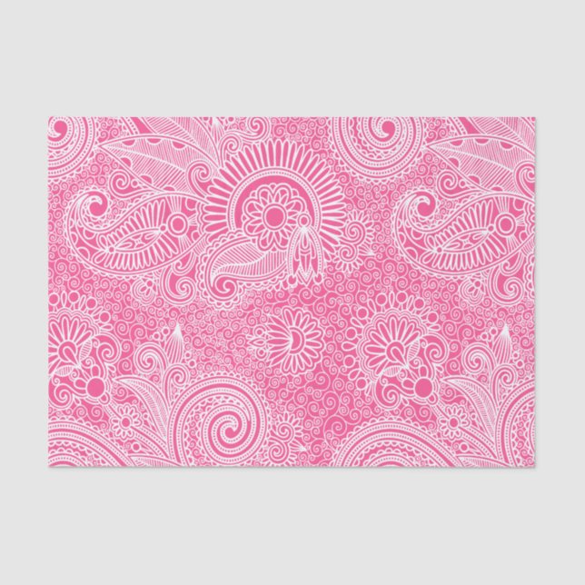 Papier Mousseline Paisley Florale Rose Sur Arrière - plan Changeable (Recto)