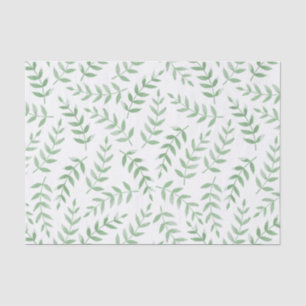 Papier Mousseline Pale Green Motif Feuille Fern Garden Découpage