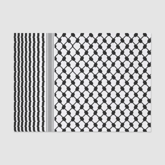 Papier Mousseline Palestinienne Hatta Keffiyeh Kufiya Folk (2 Motifs (Recto)