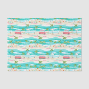 Papier Mousseline Palm Beach Tropical Island Beach Surf Van