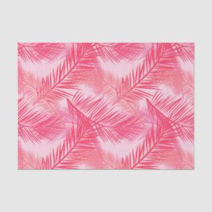 Papier Mousseline Palm Leaf Print, Coral, Peach et Pastel Pink