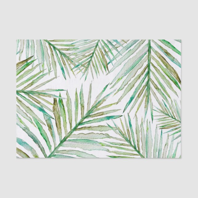Papier Mousseline Palmette tropicale d'aquarelle (Recto)