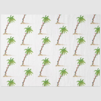 Papier Mousseline Palmier de Noël Plage tropicale Aquarelle