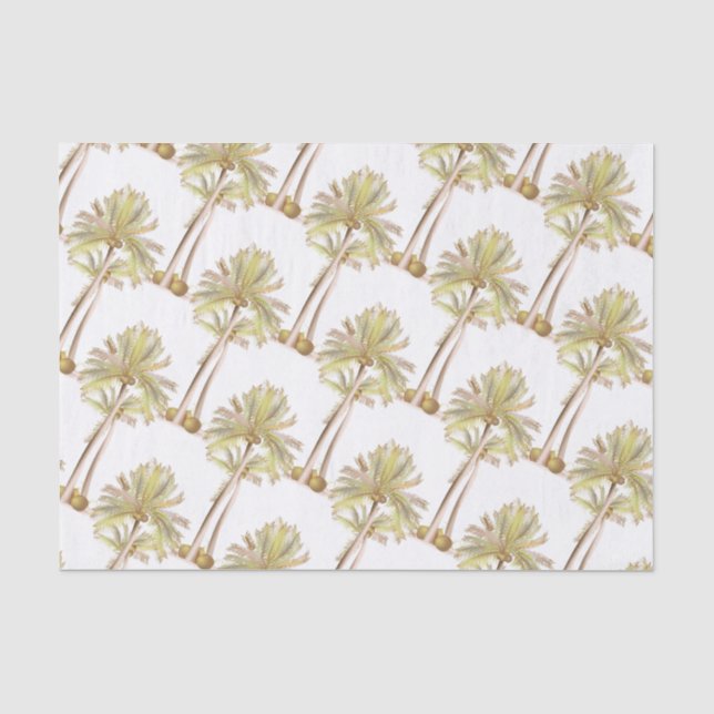 Papier Mousseline Palmier Tropical De Cocotiers (Recto)