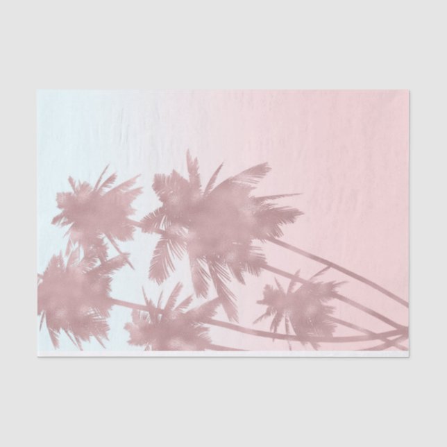 Papier Mousseline Palmiers roses Gold Rose Plage Ombre Palmiers (Recto)