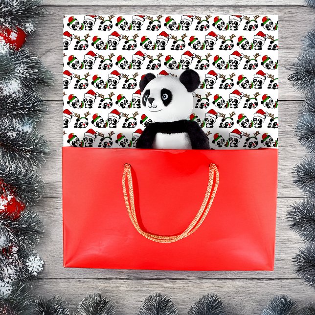 Papier Mousseline Pandas de Noël (Créateur téléchargé)