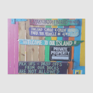 Papier Mousseline Panneau coloré Welcome Island Carribean