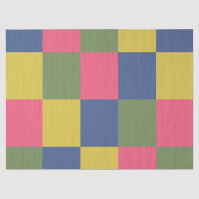Papier Mousseline Panneau de contrôle bleu rose jaune vert (Recto)