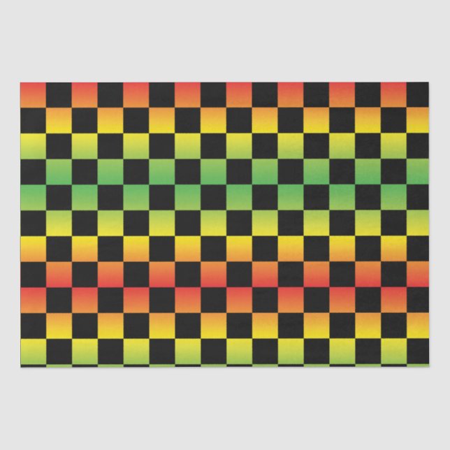 Papier Mousseline Panneau de contrôle Rasta Ombre jaune rouge (Recto)