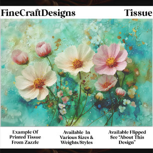 Papier Mousseline Panneau floral aquarelle Shabby Chic FB1R découpag