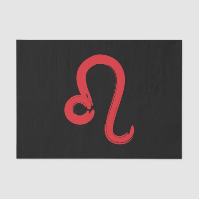 Papier Mousseline Panneau rouge LEO Zodiac Juillet Août Anniversaire (Recto)