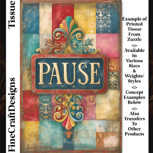 Papier Mousseline Panneau vintage Shabby Chic Pause DP5 découpage