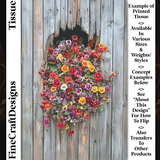 Papier Mousseline Pansies en gras gais et découpage CL6 Fleur sauvag (Créateur téléchargé)