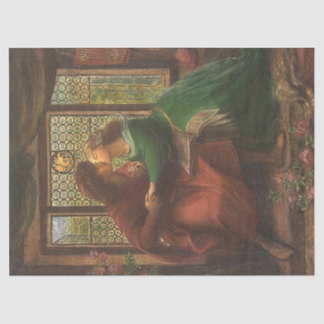 Papier Mousseline Paolo et Francesca da Rimini (par Rossetti) (Recto)