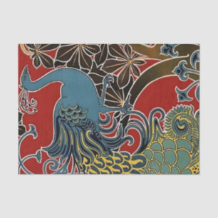 Papier Mousseline « Paon Art nouveau » de Gisbert Combaz