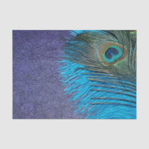 Papier Mousseline Paon pourpre et turquoise