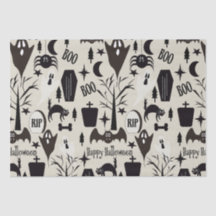 Papel de regalo Happy Halloween negro